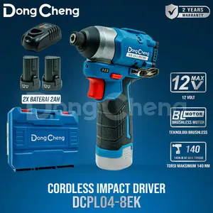 DongCheng Mesin Bor Obeng DCPL04-8 EK Cordless Impact Driver 12V Set DCPL 04-8 DCPL04-8EK