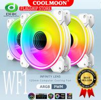 Gambar Fan coolmoon WF1 Infinity Lens 5v 3Pin ARGB Pwm 12Cm white - Hitam, FAN WF1 dari Daftar Harga Komputer Kota Administrasi Jakarta Pusat 1 Tokopedia
