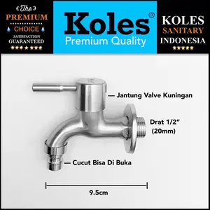 KOLES 302 Kran Tembok KeranTaman Selang Mesin Cuci Stainless SUS 304