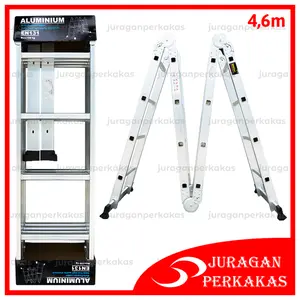 TANGGA LIPAT A 4.6 METER MULTIFUNGSI ALUMINIUM DOUBLE LADDER 4 X 4