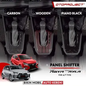 Otoproject - Panel Shifter Perseneling Toyota Agya 2023-2026 Motif Piano Black Wood Carbon Sistem Tempel Termasuk 3m