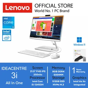 Lenovo AIO 3i 2VID Intel i5-12450H 8GB 512GB 21.5"FHD WVA Win11+OHS