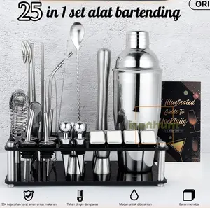 Cocktail Barista Bartending Set Tools Bar Pemula Bahan Stainless Steel