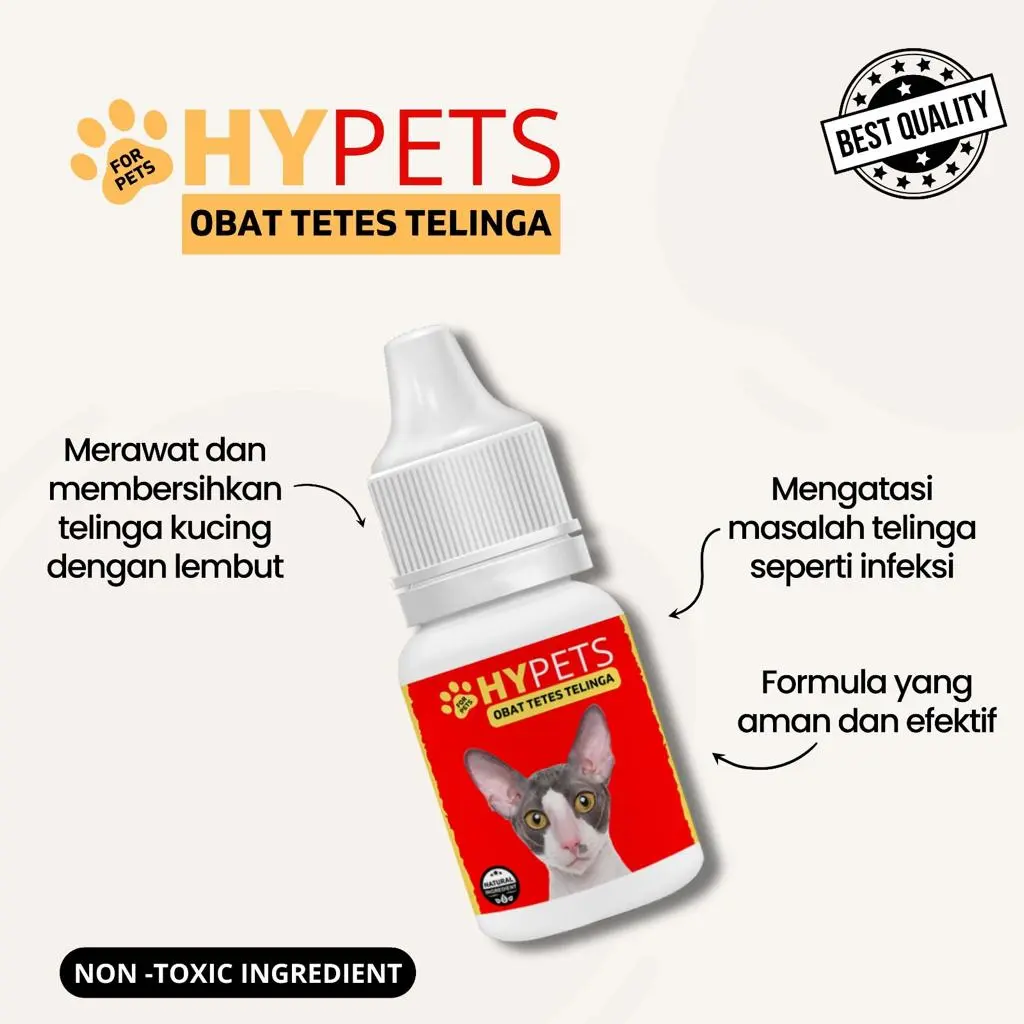 Hypets Obat Tetes Telinga Kucing 10ml Radang Telinga Kucing Congekan