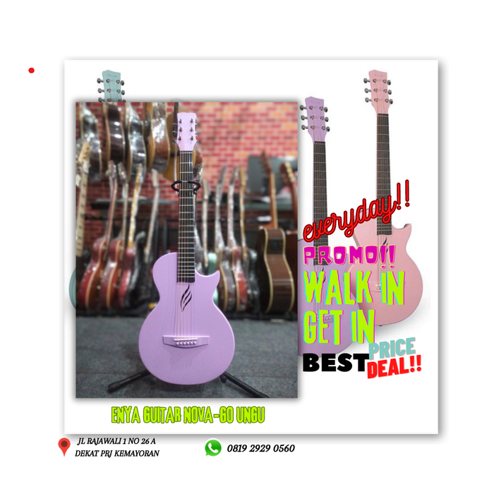 Gambar GITAR AKUSTIK ELEKTRIK ENYA NOVA GO SP1 PURPLE  BMJ dari Bandar Musik Jakarta BMJ Kota Administrasi Jakarta Pusat Tokopedia