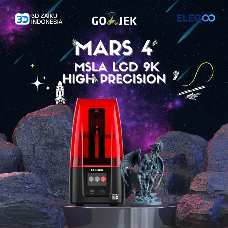 ELEGOO Mars 4 MSLA LCD 9K High Precision 3D Printer Resin Ultra Quiet 0