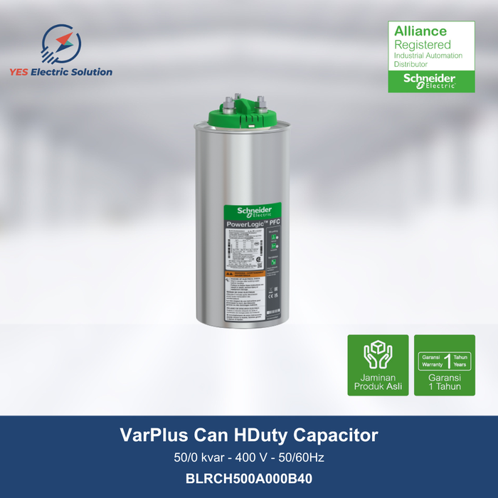 Gambar Capacitor Schneider VarPlus Can 50/60 kvar 400V HD - BLRCH500A000B40 dari YES Electric Solution Kota Surabaya Tokopedia