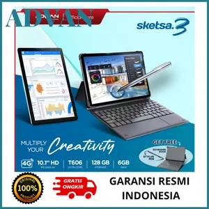 Advan Tab Sketsa 3 10.1” HD IPS 128GB+RAM 6GB Tiger T606 Android- Grey
