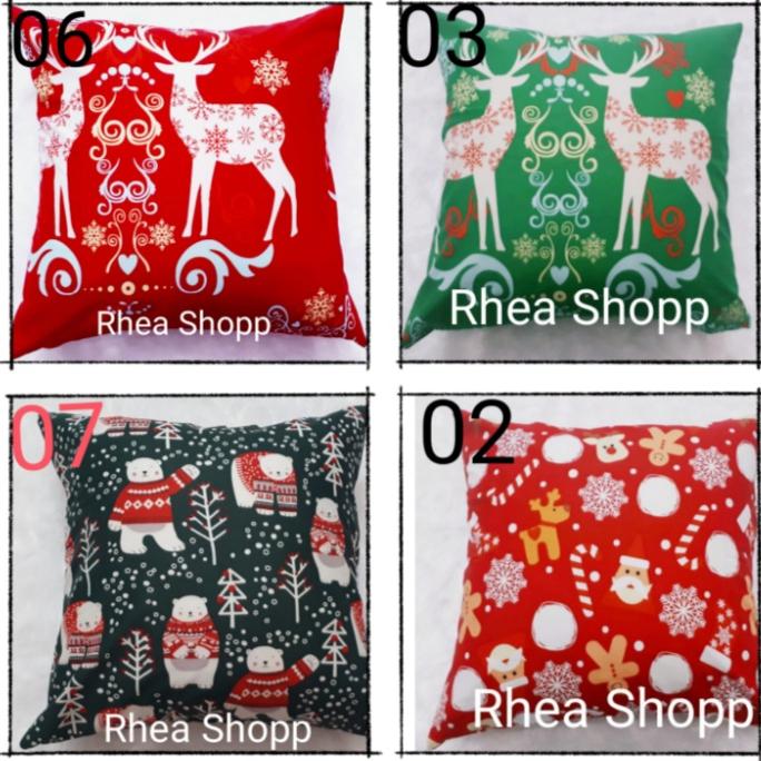 Gambar sarung bantal sofa 40x40 natal christmas dari Yunay colection Jakarta Timur Tokopedia