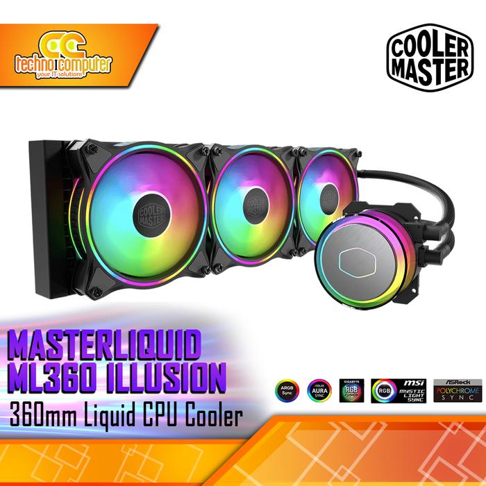 Gambar COOLERMASTER MasterLiquid ML360 Illusion - 360mm AIO Liquid Cooler dari Techno Computer Bali Kota Denpasar Tokopedia