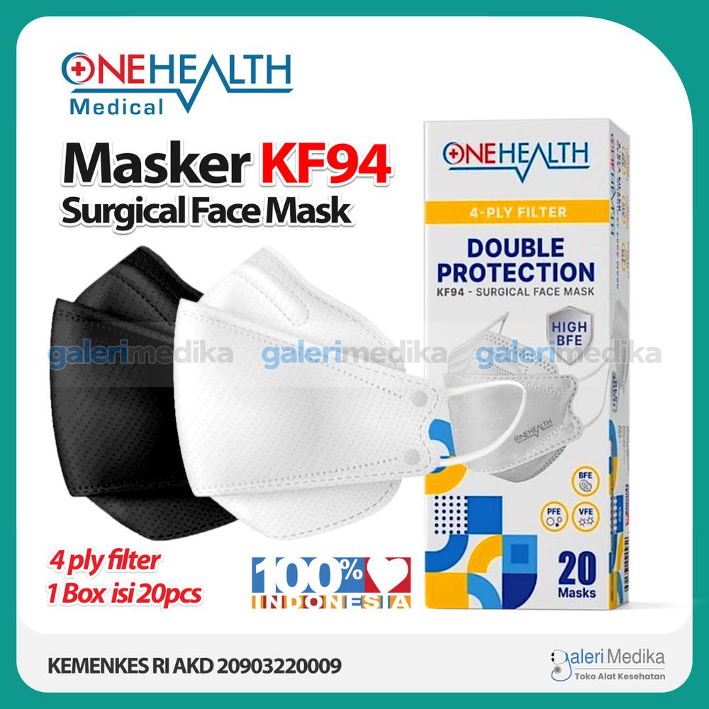 Masker KF94 / KF 94 OneHealth Surgical Face Mask isi 20 pcs Masker Earloop - Biru Muda