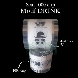 Lid Seal Cup Motif Drink Seal Roll 1000cup/Rol Sealer Plastik Termurah