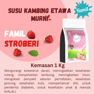 Susu Kambing Etawa Bubuk Famil 1kg Rasa Stroberi / Halal Kaya Manfaat