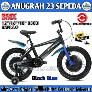 CLARION Sepeda Anak Laki BMX 8503 Ukuran 12 16 18 Ban Jumbo 3.0 Tipe 9920 9923 Frame Besi Kuat Rem V Brake Spakbor Roda Samping Original SNI