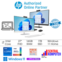 Gambar HP AIO 27-CR0033D i7-1355U 16GB SSD 1TB 27" FHD TOUCH W11+OHS - White dari Sentral Komputer-HP Authorized Kota Administrasi Jakarta Timur 1 Tokopedia