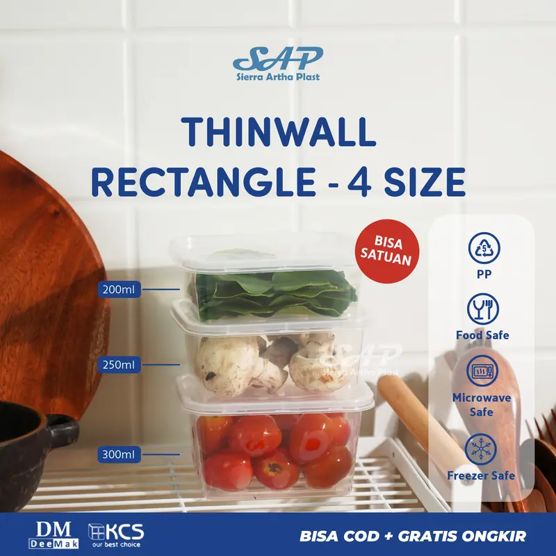 Thinwall 200ml - 300ml Rectangle / Thinwal Persegi Panjang Kotak Slime 0