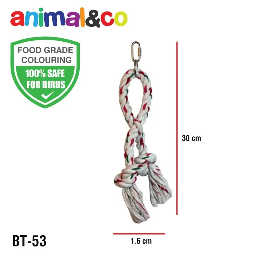 【ORIGINAL】 AnimalnCo BT-53 Bird Toy Mainan Burung gigitan tali Parrot Macaw