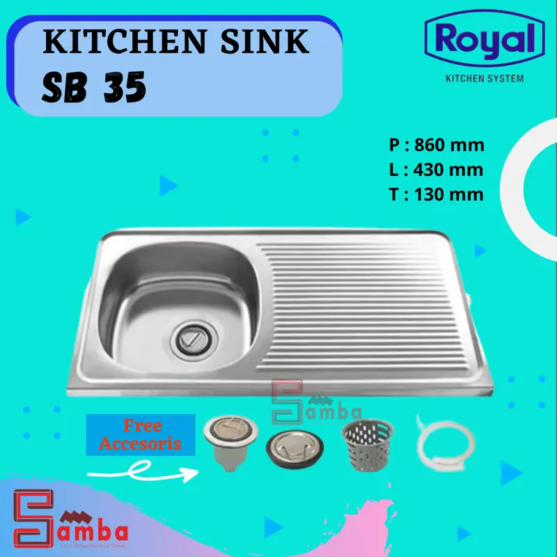 BAK CUCI PIRING ROYAL SB 35 /SINK ROYAL SB 35 +SELANG+AFUR,KUAT BAGUS 0