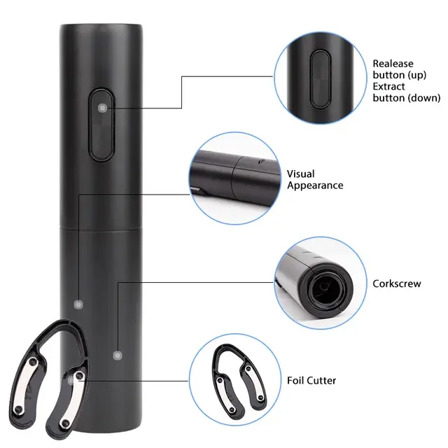 Electric Wine Opener Set Rechargeable Automatic Pembuka Botol Wine 3