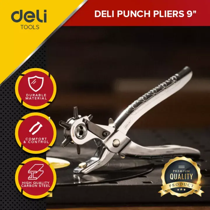 Deli Hole Puncher / Tang Pembolong Pelubang Sabuk Gesper Kulit DL1919C 0