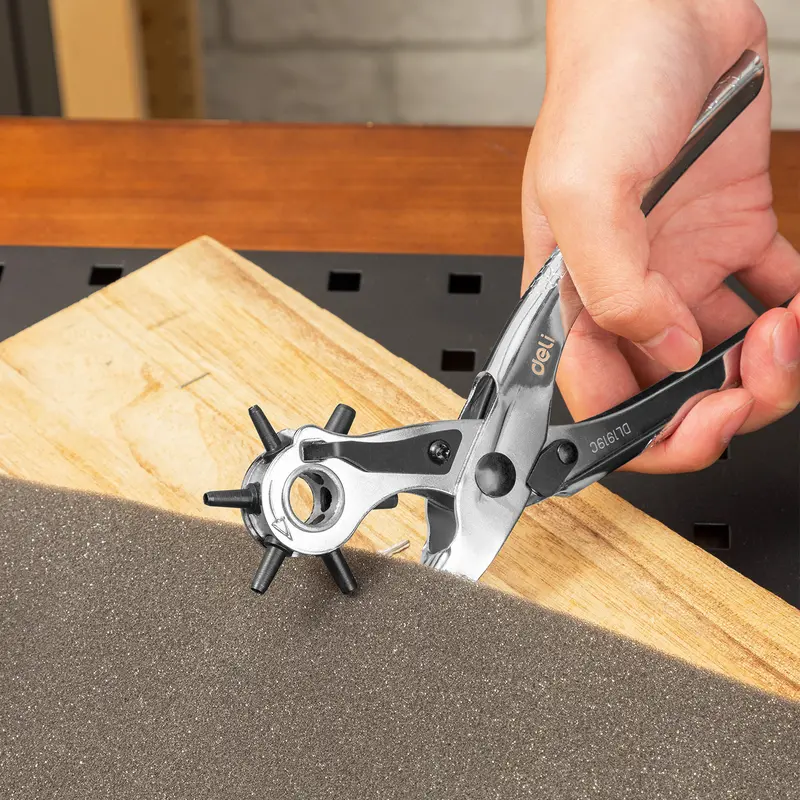 Deli Hole Puncher / Tang Pembolong Pelubang Sabuk Gesper Kulit DL1919C 1