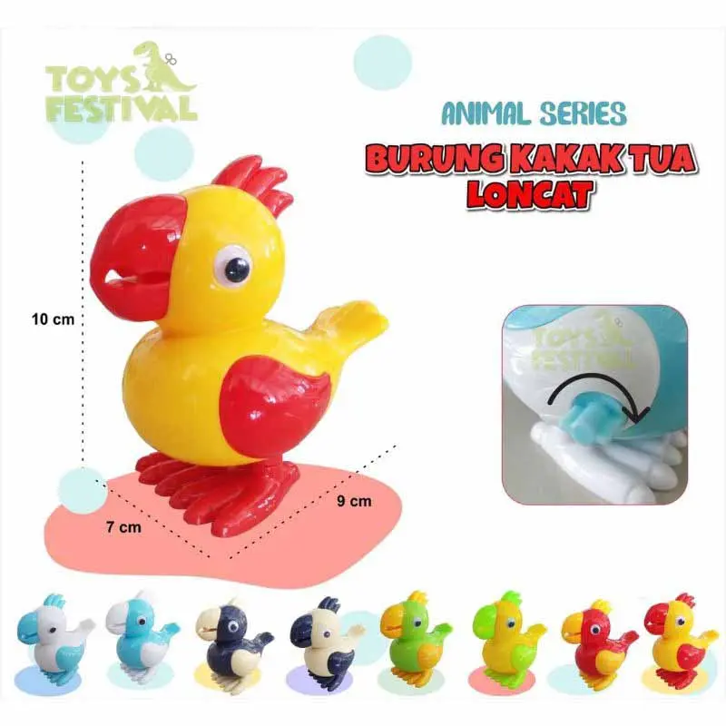 Mainan Anak Burung Kakak Tua Putar dan Berjalan Multiwarna