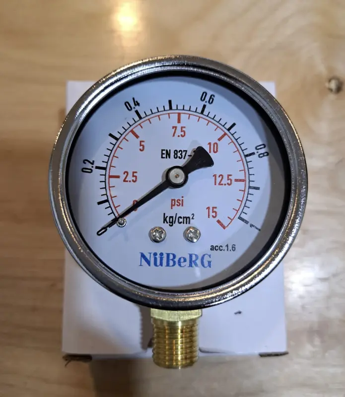 Pressure gauge//manometer 2,5 inch 1 bar(kg/cm2)black steel 0