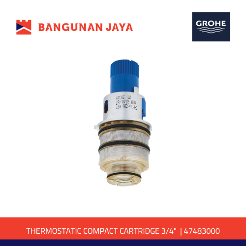 Gambar GROHE THERMOSTATIC COMPACT CARTRIDGE 3/4" | 47483000 dari Bangunan Jaya Online Kota Administrasi Jakarta Utara Tokopedia