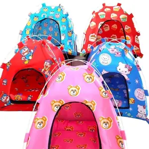 Tenda Anjing Kucing rumah rumahan dengan kasur ukuran 40x40x42cm
