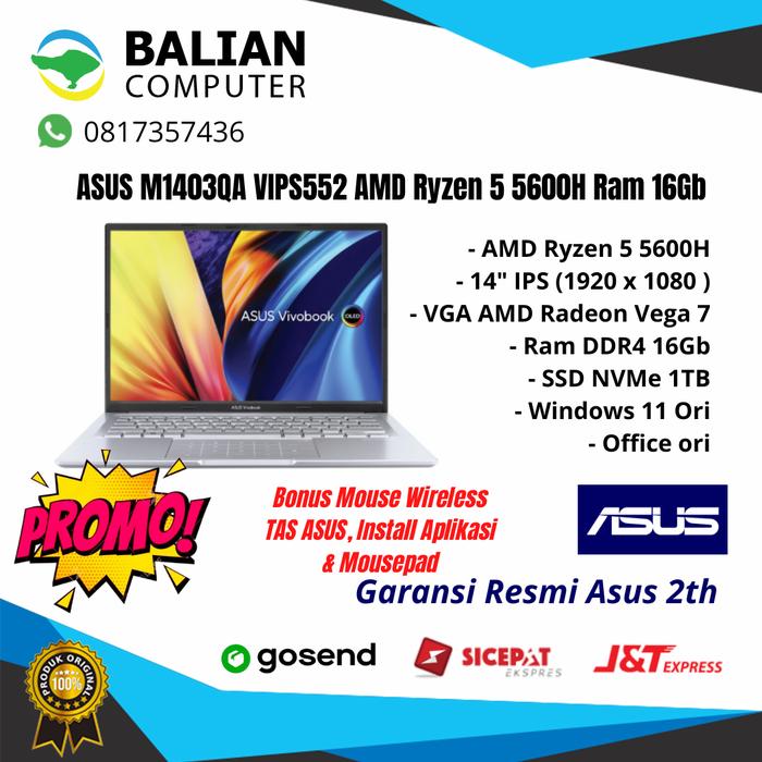 Jual ASUS VIVOBOOK 14X M1403QA AMD RYZEN 5 + RAM 16GB + SSD 1TB