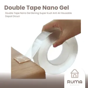 Double Tape Nano Gel Bening Super Kuat Anti Air Reusable Dapat Dicuci Double Tape Multifungsi Double Tape Nano Gel Bening Super Kuat Anti Air Reusable Dapat Dicuci Double Tape Multifungsi