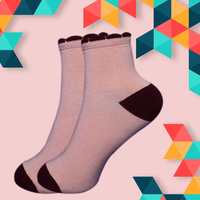 Gambar KAOS KAKI PENDEK WANITA USIA DEWASA MOTIF POLOS RENDA - Merah Muda dari KAIA SOCKS Kota Cimahi 1 Tokopedia