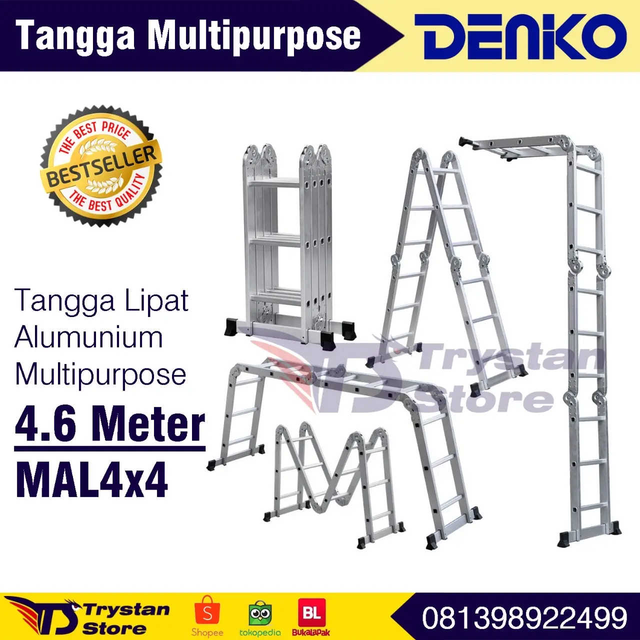 Tangga Alumunium Multipurpose 4.55 Meter /MultiPurpose