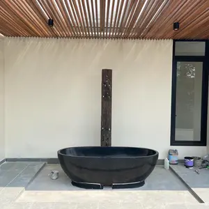 Bathtub perahu batu alam p 130cm