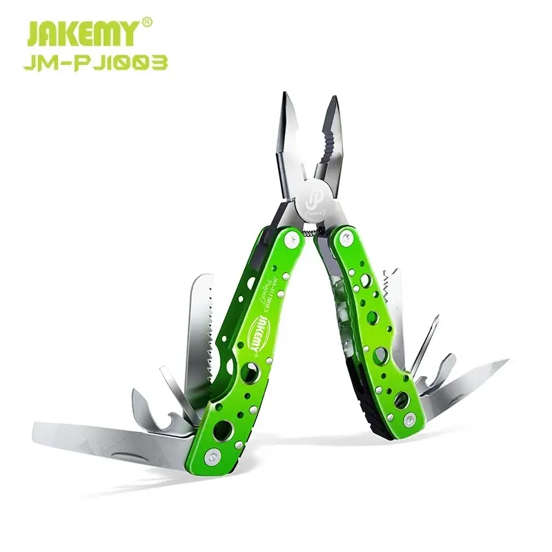 JAKEMY JM-PJ1003 No Box 9in1 Tang Multifunction Outdoor Folding Pliers