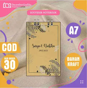 Souvenir Notebook A7 Kertas Kraft/Souvenir Pernikahan/Souvenir Event