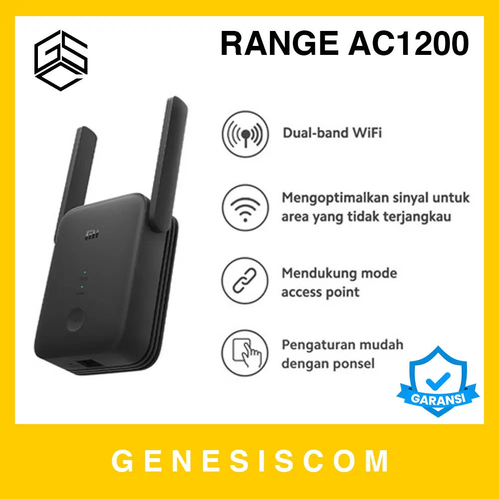 Wifi Repeater Extender XIAOMI Range AC1200 Penguat Sinyal 1200Mbps Extension Ekstender Ekstension Pemancar Signal Internet Network ORIGINAL