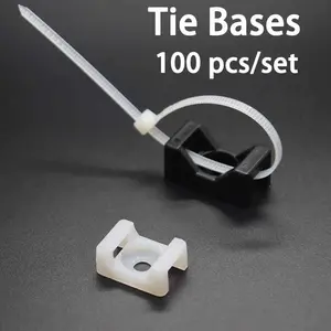 Dudukan Cable Ties Tie Klem Perapi Kabel Mount Cord Organizer 100PCS