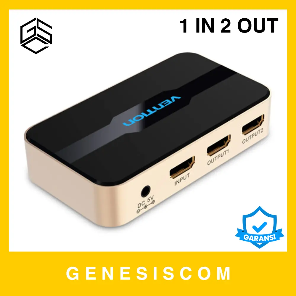 HDMI Splitter 2 Port VENTION ACBG0 1 In 2 Out 4K V2.0 Spliter - 1 Input 2 Output Multi Port Multiport Adapter Adaptor ORIGINAL GARANSI