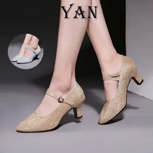 epatu Dansa Latin/ Line Dance Sepatu Hak 5cm Sepatu Dance Wanita