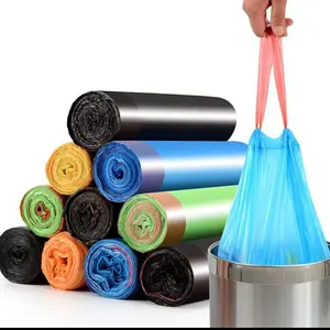 Kantong Sampah Plastik Gulung Dengan Tali