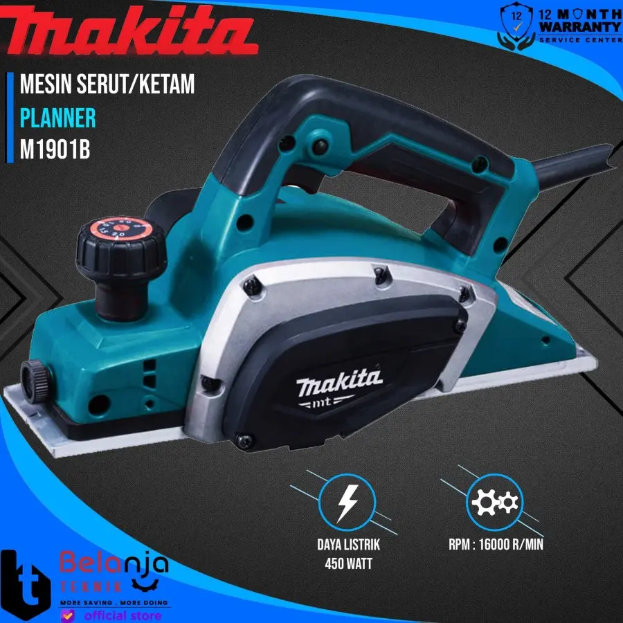 Makita Mesin Serut KAYU M 1901 B Mesin Planer M1901B 450 WATT Jepang