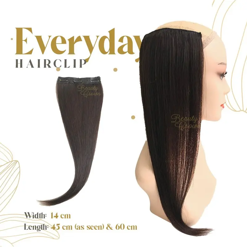 Daily Hairclip Rambut Asli 100% Human Hair Extension Beauty Crown 0