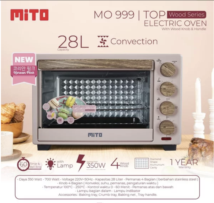 Gambar Mito Oven Listrik Low Watt MO 999 TOP - 28L MO999 dari Millennium Electronic Kota Pontianak Tokopedia