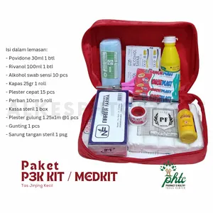 P3K Pouch First Aid Bag Kit l Medkit Travel Paket P3K Tas Kecil + Isi