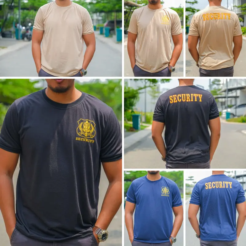 Kaos Security Satpam Baju Dinas dalaman Murah Coklat Polos Hitam Navy 1