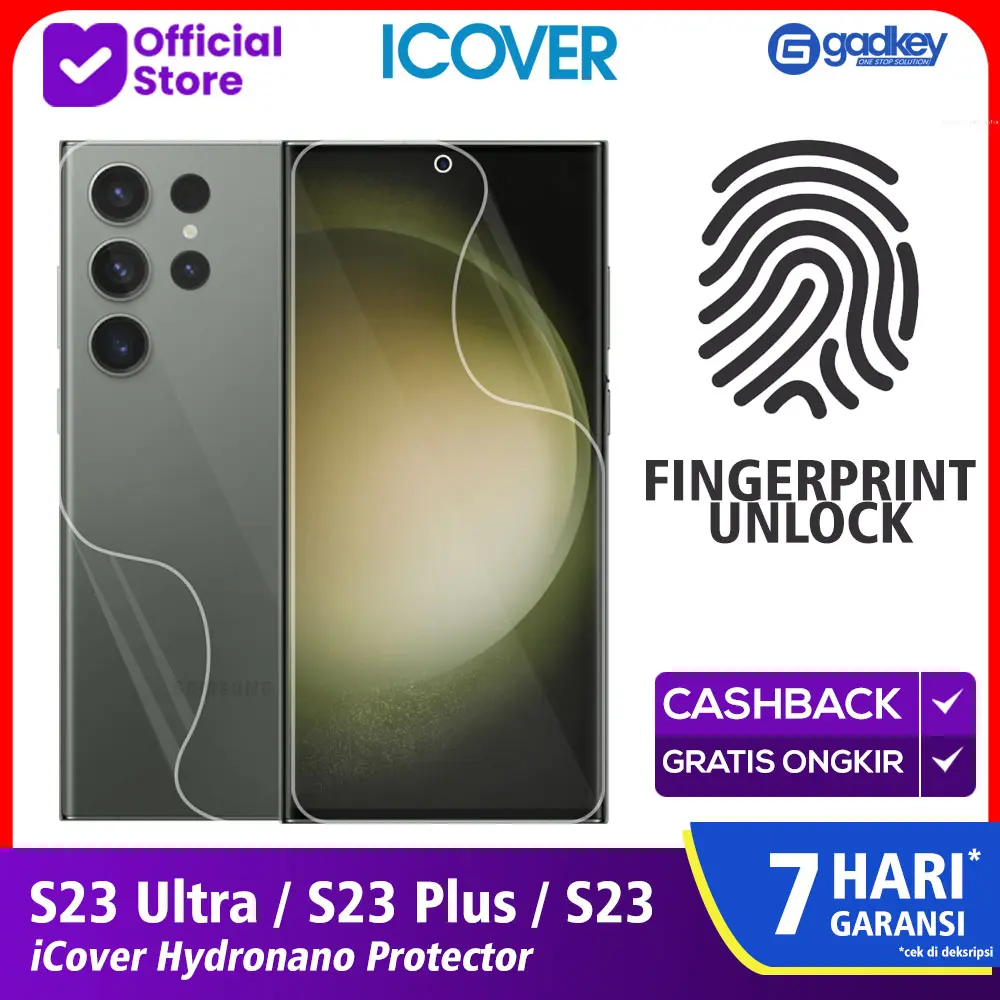 iCover Samsung Galaxy S23 Ultra Plus Anti Gores Hydrogel Screen Guard
