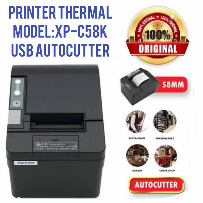Jual Printer Kasir atau Printer Thermal model C58K 58mm USB Autocutter ...