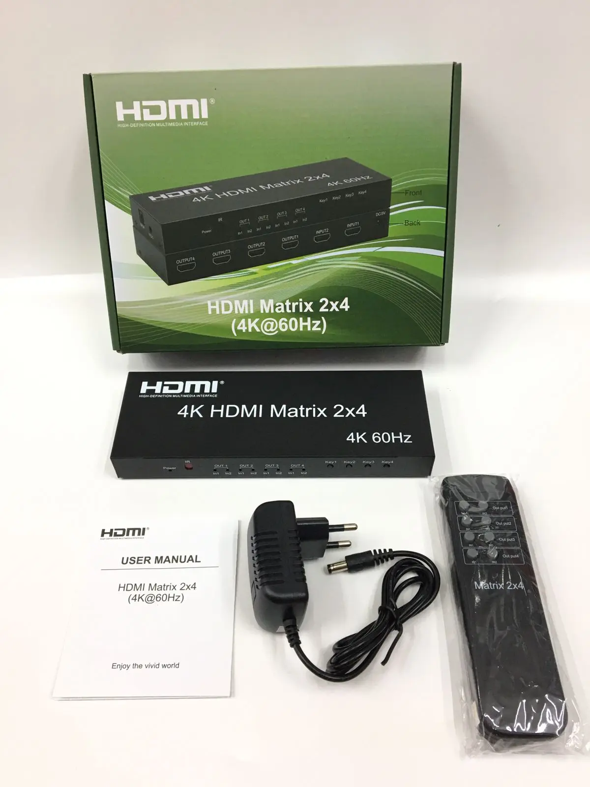 HDMI Matrix Switcher 2x4 (2 Input - 4 Output) - Support Resolusi 4K