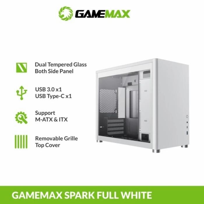 Jual Casing GameMax Spark White Matx PC Case Desktop Case - Kota ...